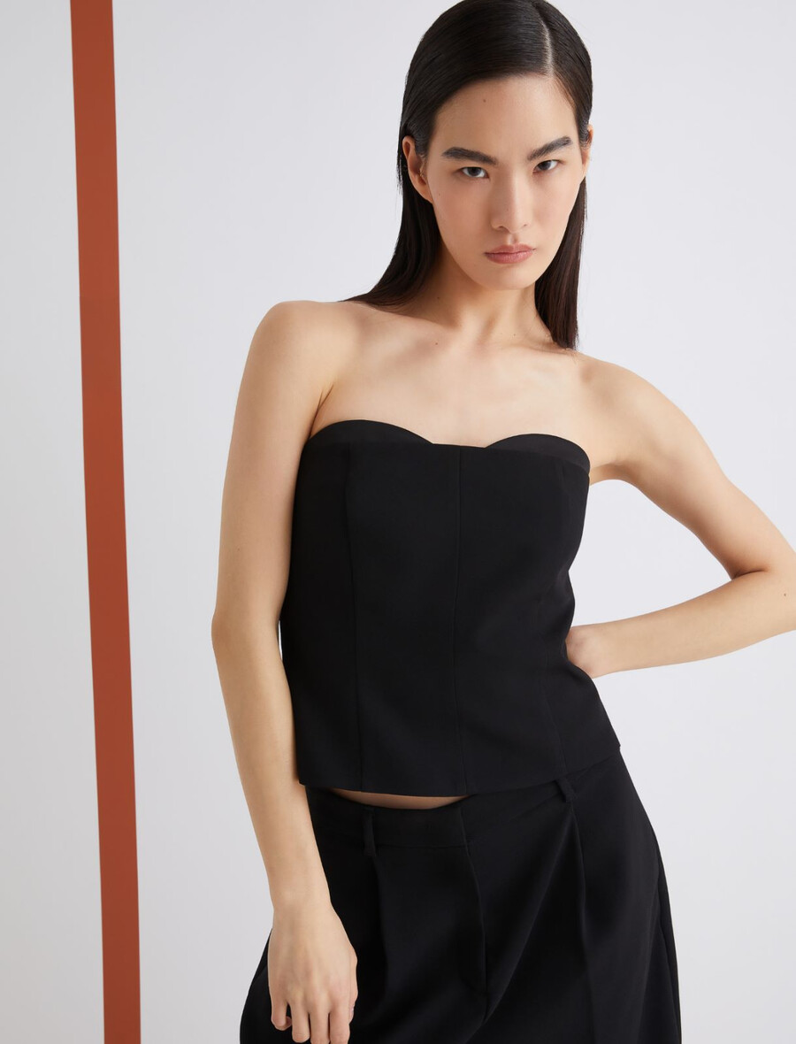 satenasti korzet envers - Črn