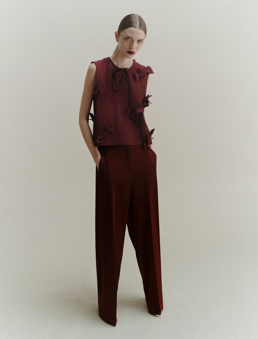 bluza z pentljo - bordo