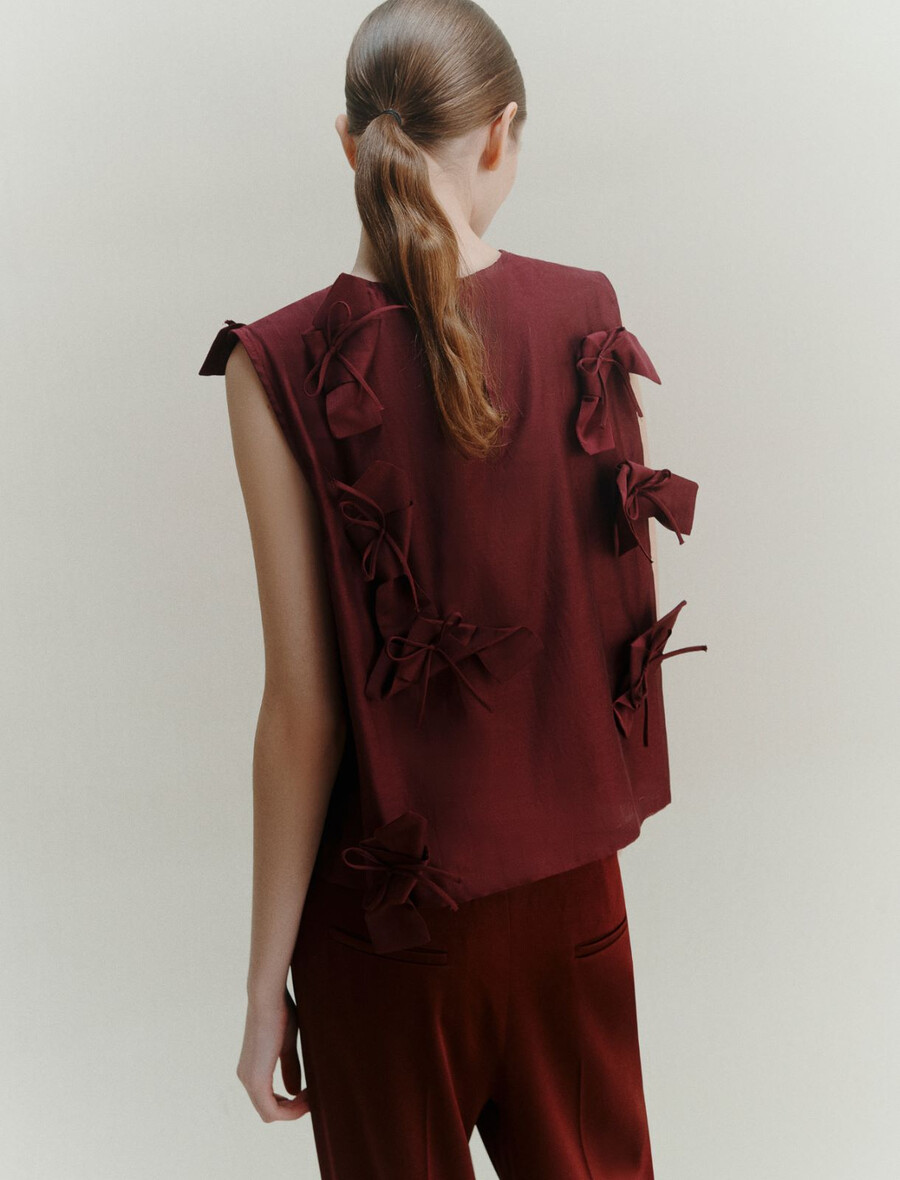 bluza z pentljo - bordo