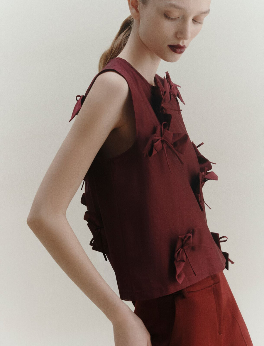 bluza z pentljo - bordo