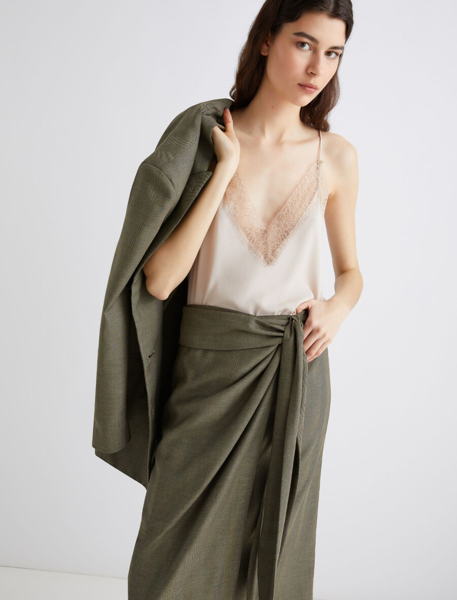 majica brez rokavov iz svilene mešanice - rope