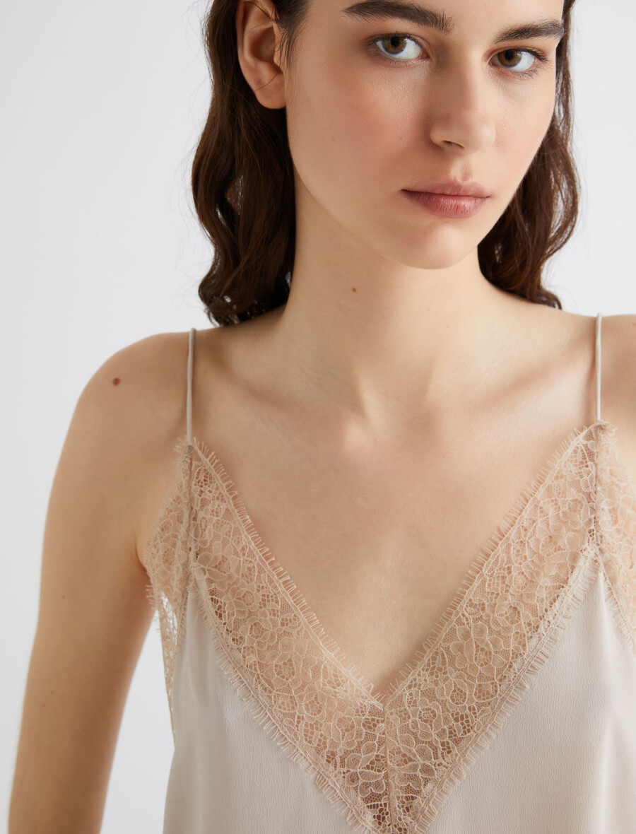 majica brez rokavov iz svilene mešanice - rope