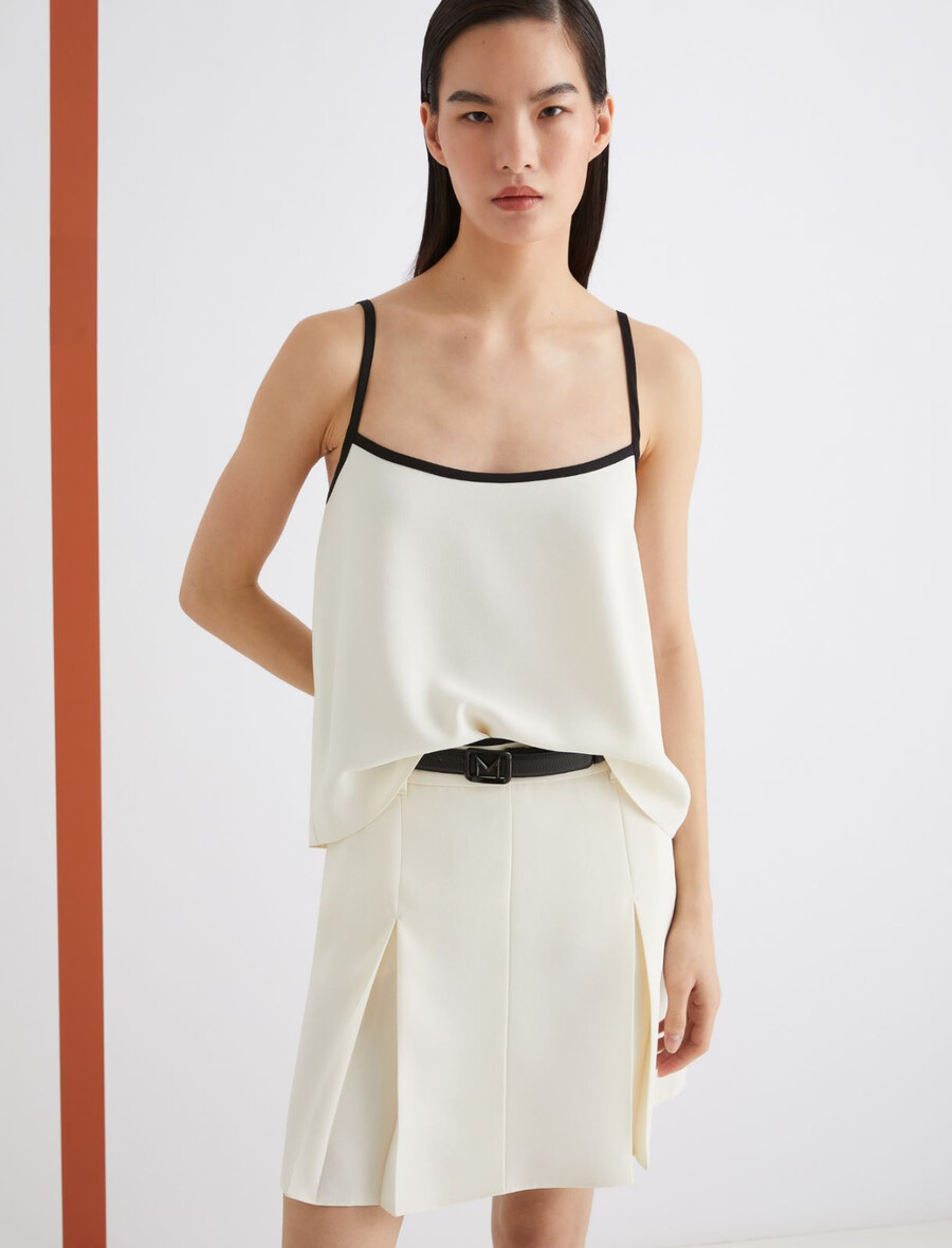 envers satenasti zgornji del brez rokavov - volna bela