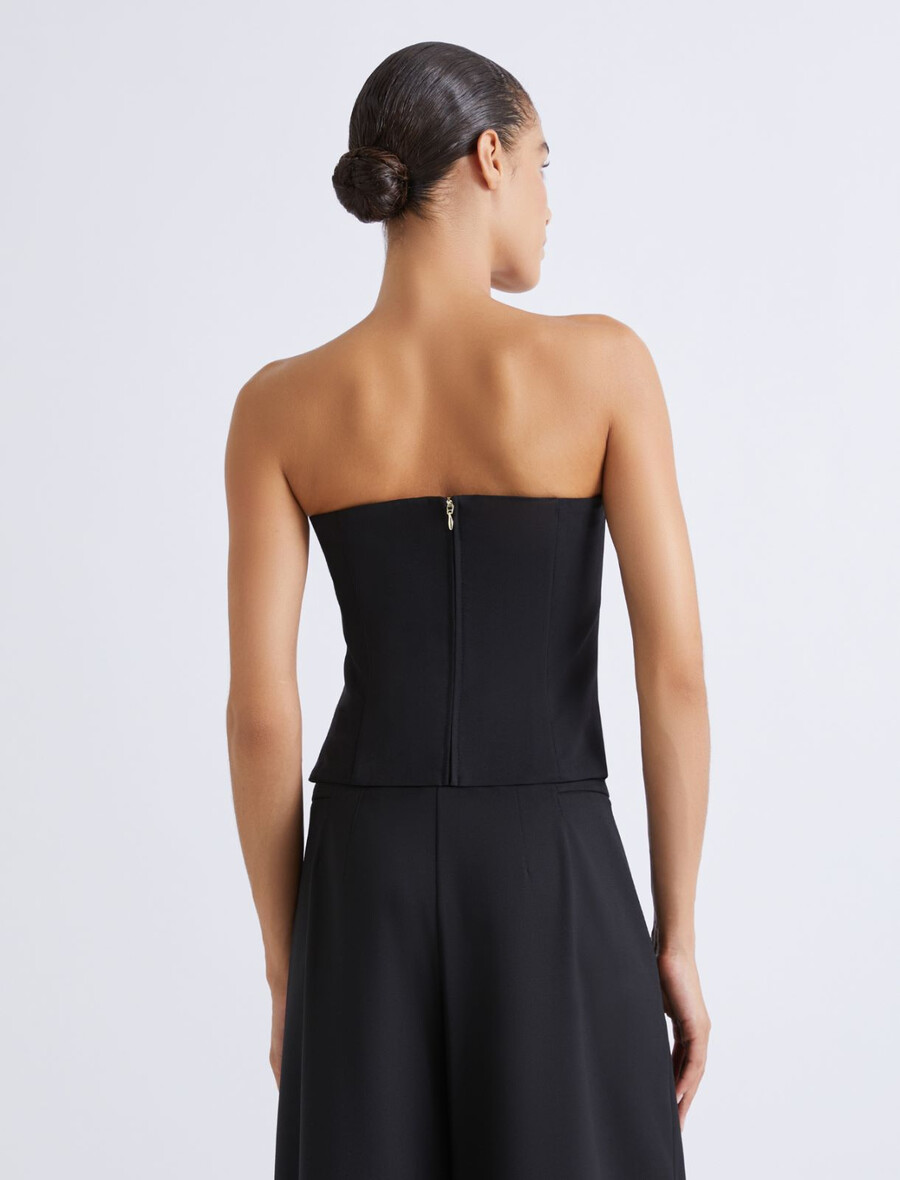 zgornji del korzeta iz raztegljive tkanine - Črna