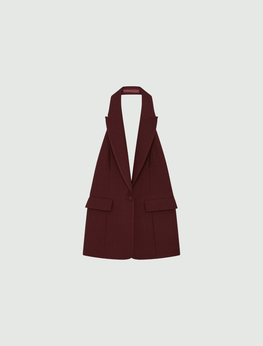 blazer brez rokavov - bordo