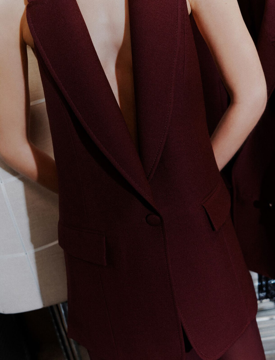 blazer brez rokavov - bordo