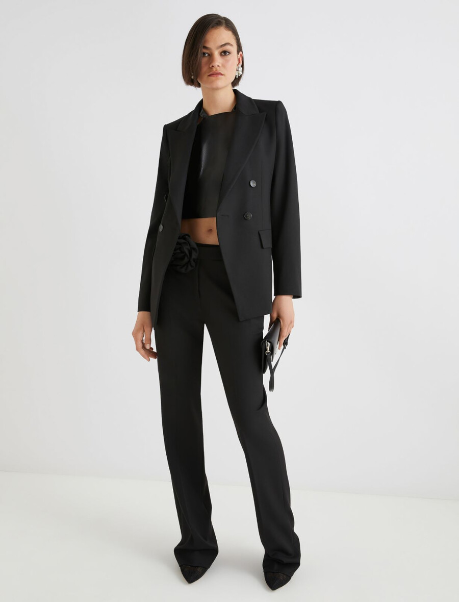 top brez rokavov iz napa usnja - Črna