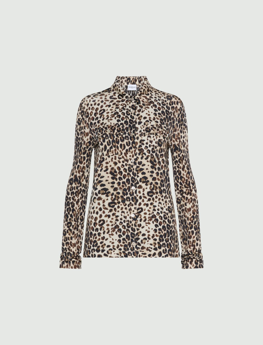 slim fit majica iz džersija - beŽ