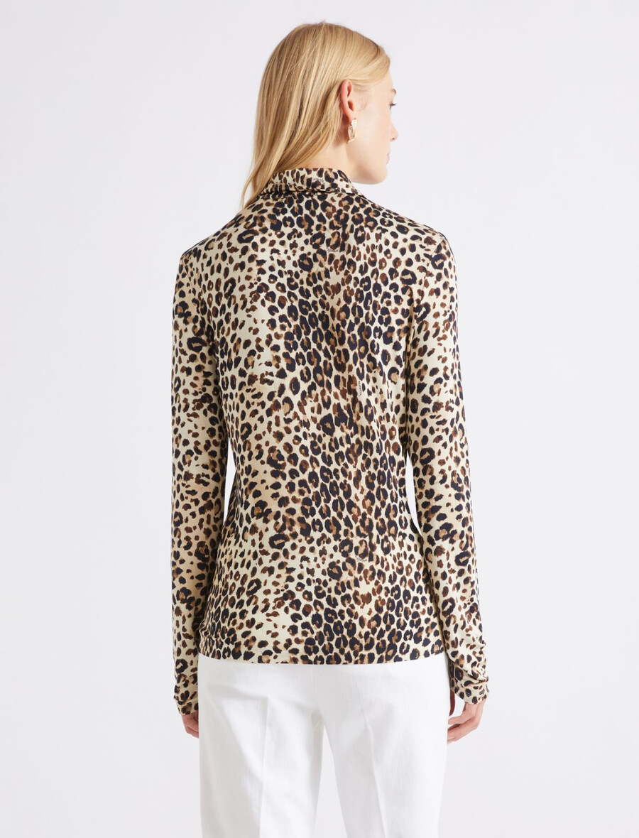 slim fit majica iz džersija - beŽ