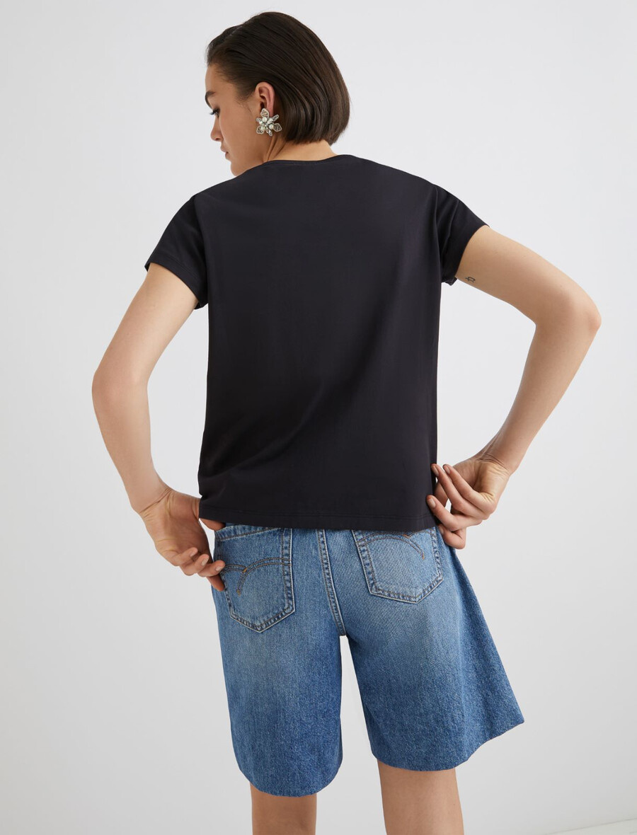 kristalna majica - Črna