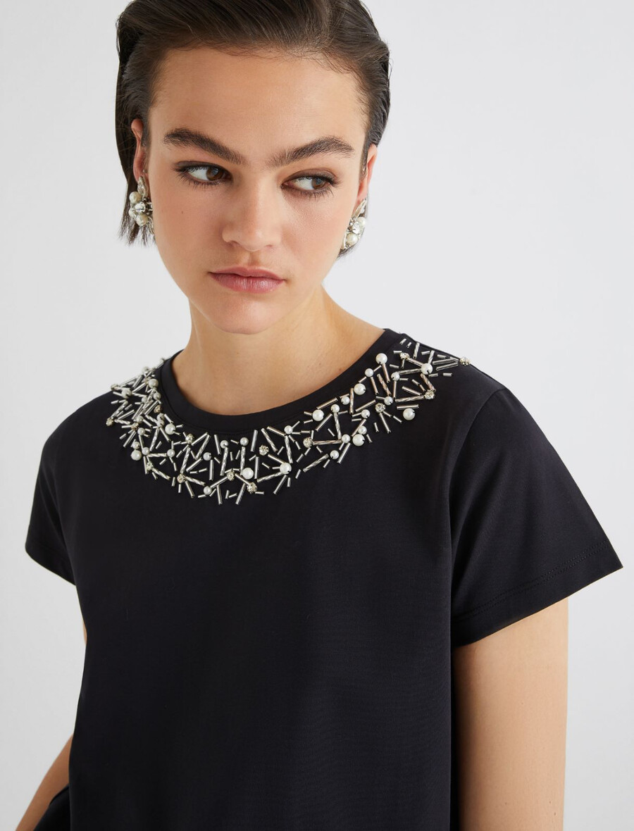 kristalna majica - Črna
