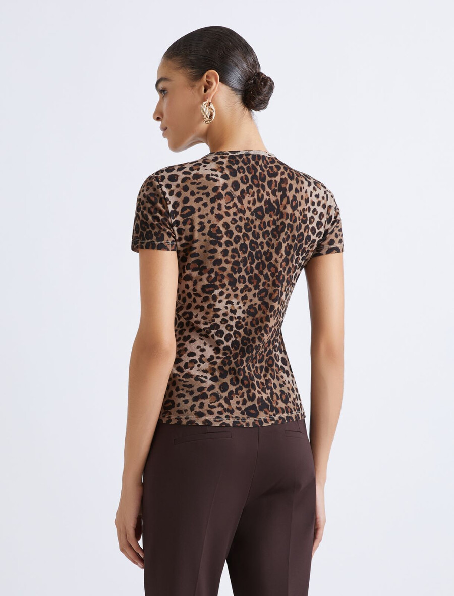 majica iz tila z živalskim potiskom - naravna