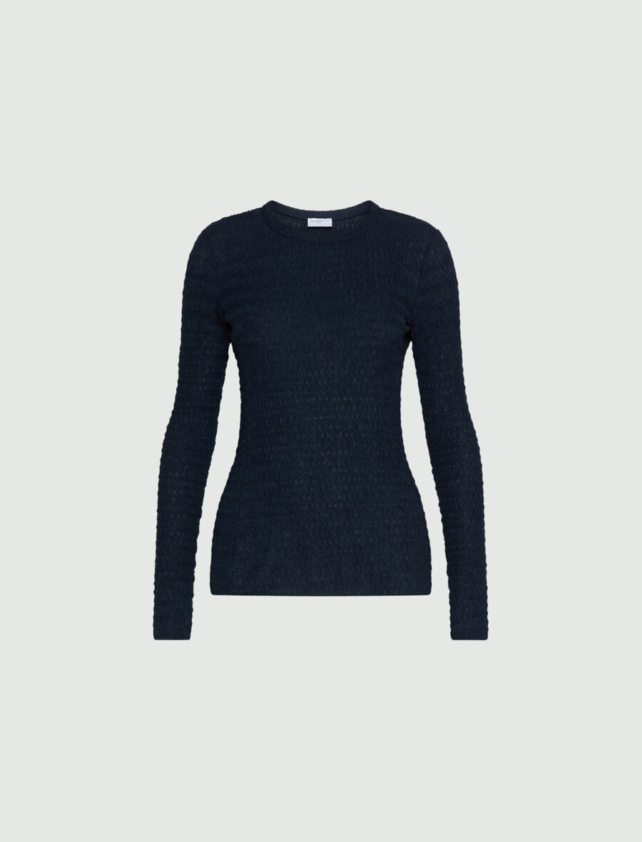 džersej pulover z dolgimi rokavi - mornarsko moder