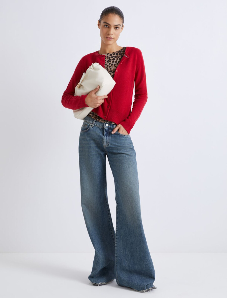 majica s potiskom iz tila in džersija - naravna