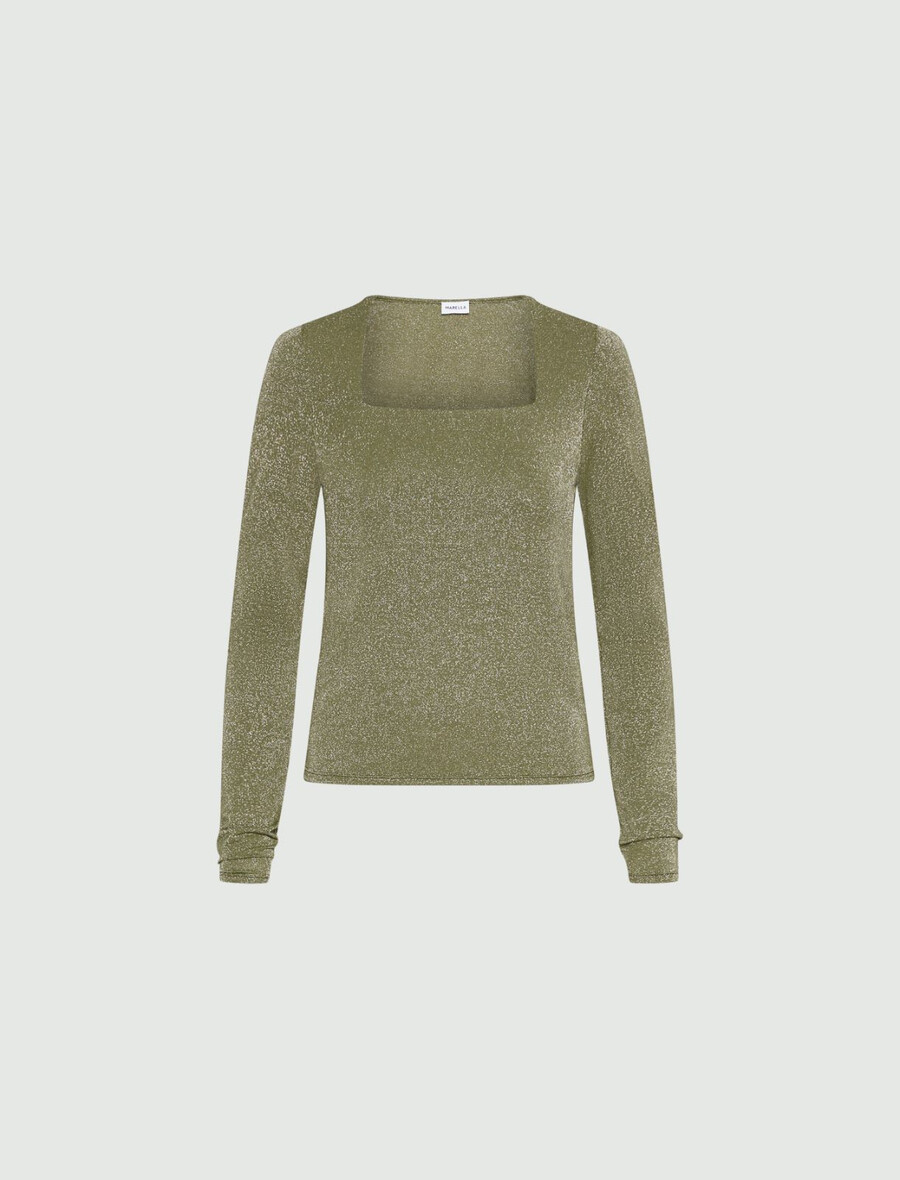 viskozna majica z lureksom - zelena