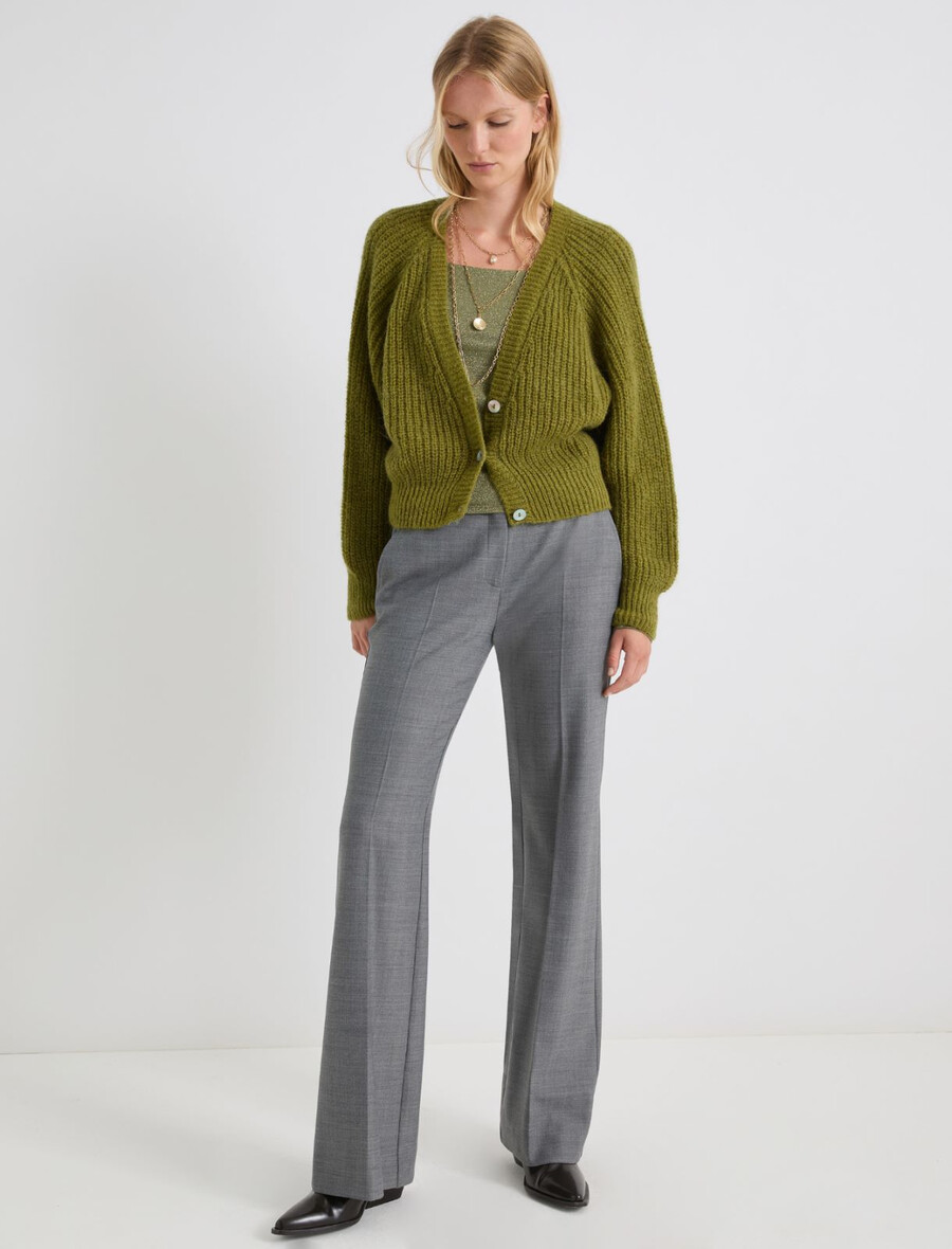 viskozna majica z lureksom - zelena