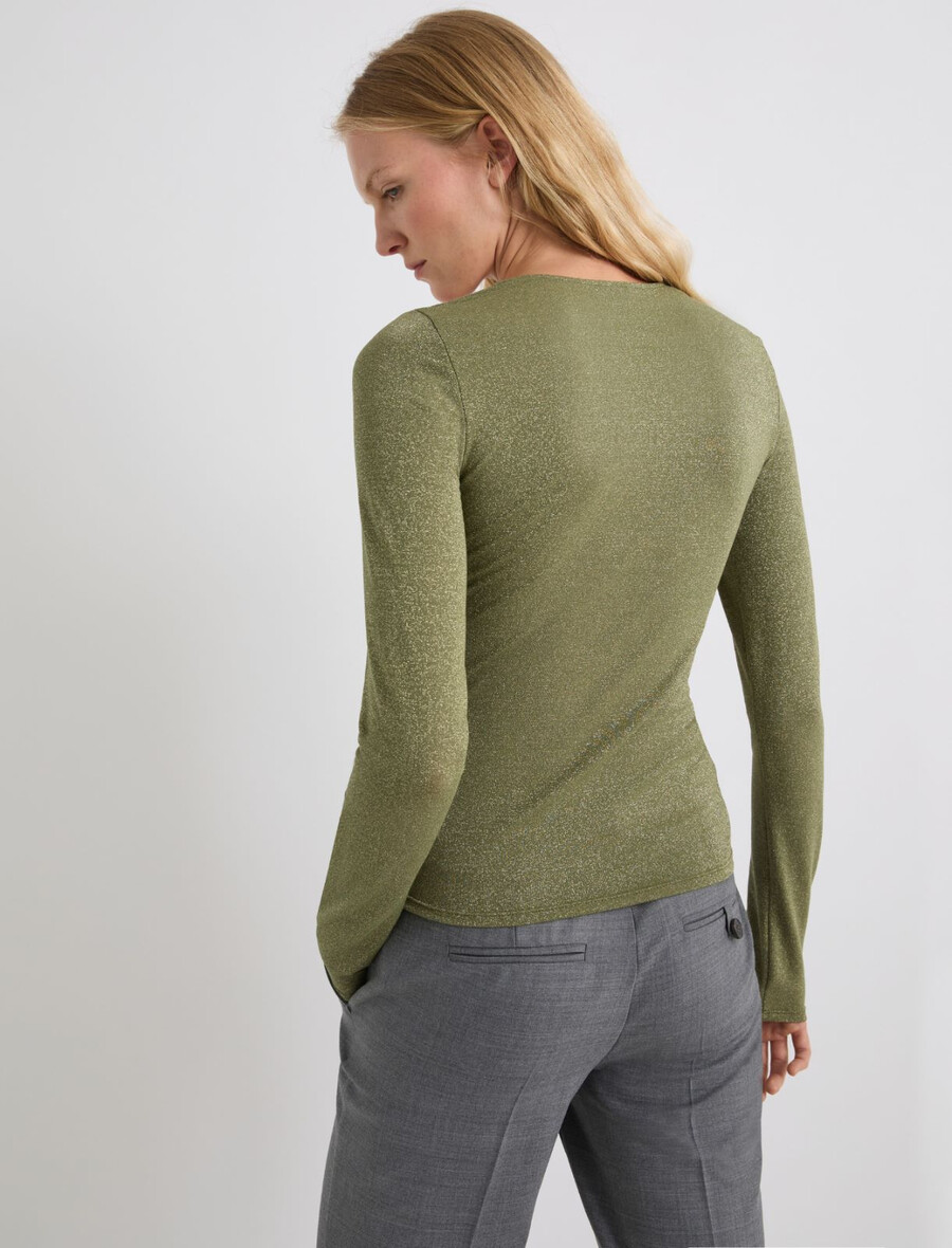 viskozna majica z lureksom - zelena