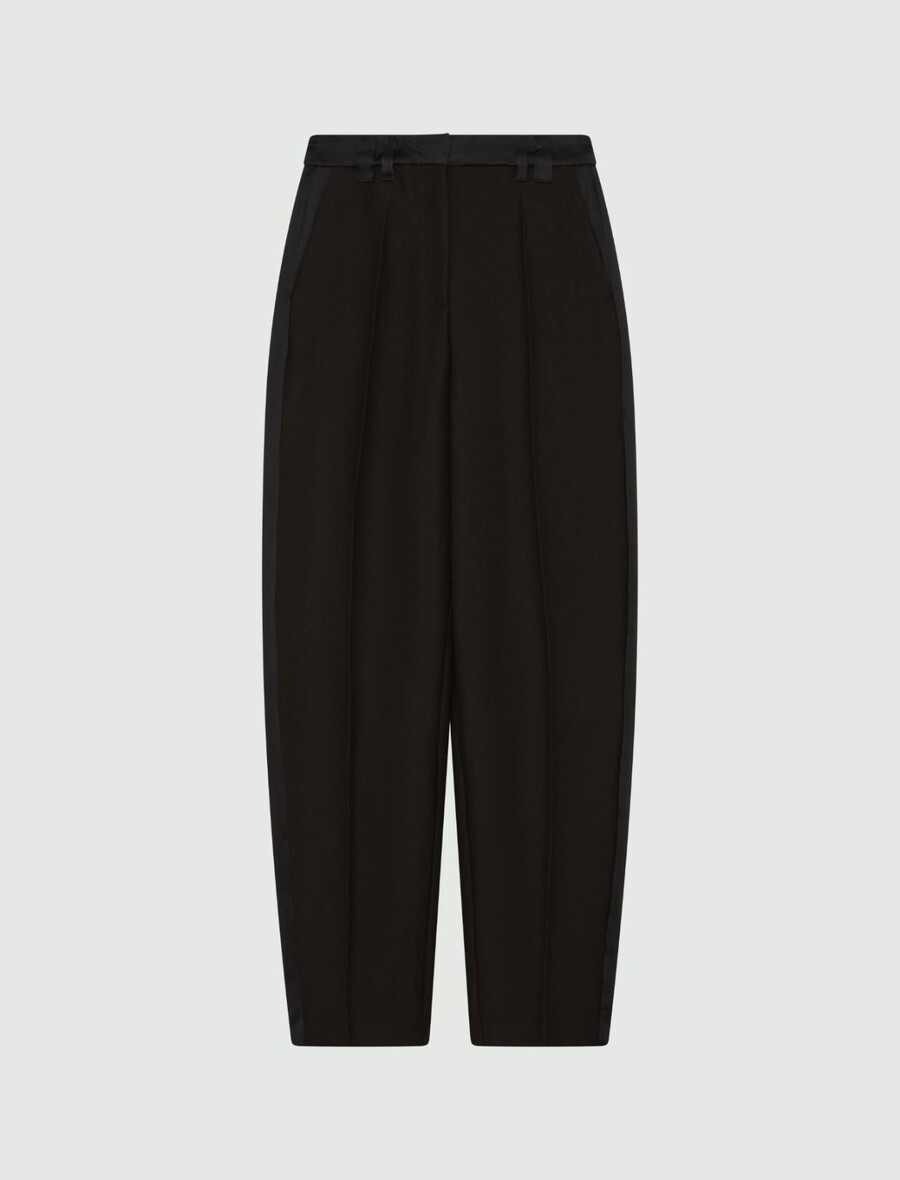 hlače z ozkimi hlačnicami - Črna