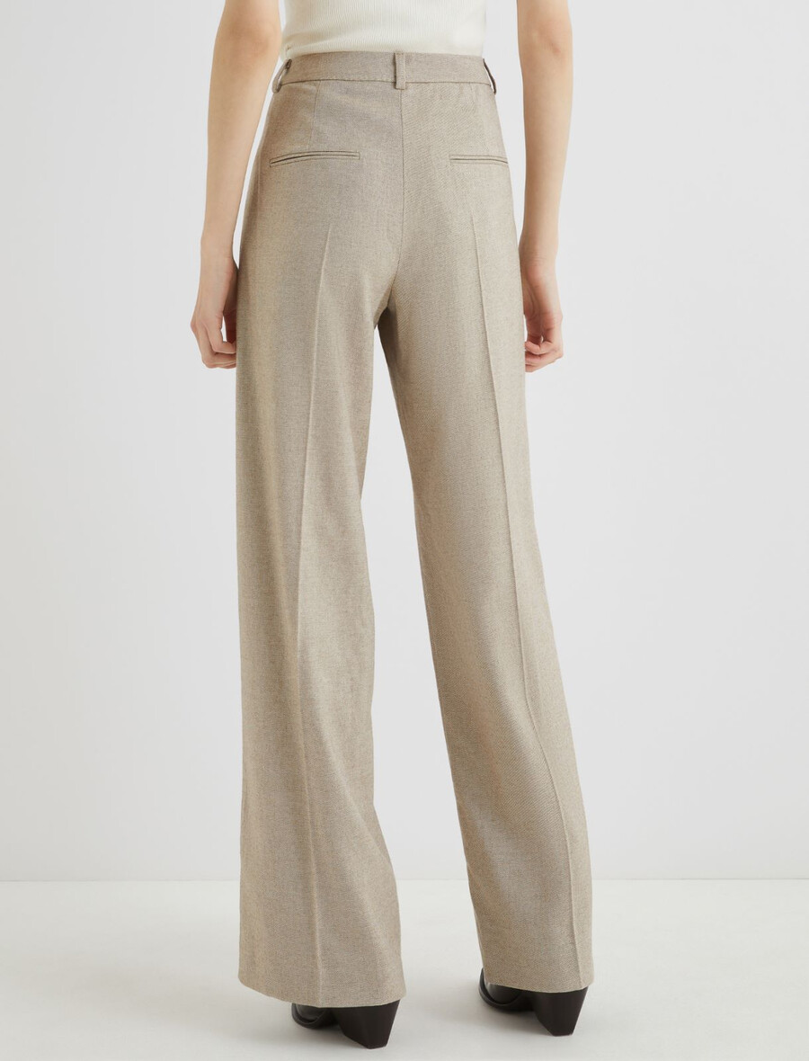 hlače ravnega kroja iz sobolja - leŠnikovo rjave