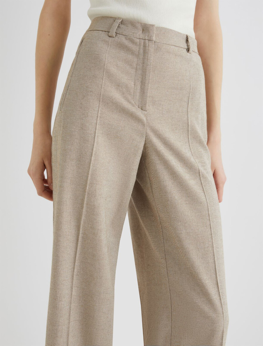 hlače ravnega kroja iz sobolja - leŠnikovo rjave