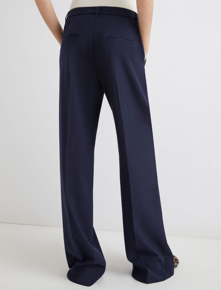 hlače z naborki - temno modre