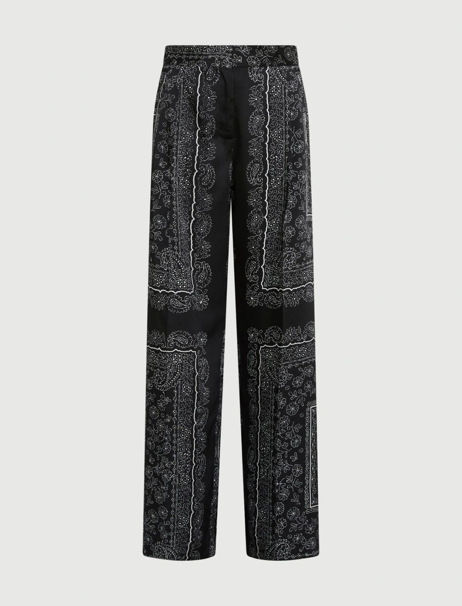 hlače z naborki - Črna